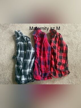 Plaid Maternity Shirts - Size M